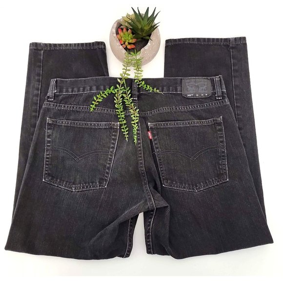 Levi's 505 Unisex Regular Fit Black Jeans Size 16H 34 x 28 - Picture 5 of 5